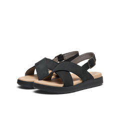 Women's Elle Luxe Cross Strap Sandal | Black/Black
