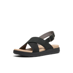 Women's Elle Luxe Cross Strap Sandal | Black/Black