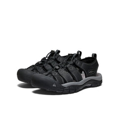 Men's Newport Leather Sandal  |  Black/Steel Grey