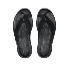 Women's Waimea Leather Flip-Flop  |  Black/Black